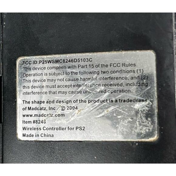 Mad Catz Lynx Black RF Technology 2.4 GHz Wireless PS2 Controller No Dongle - Picture 7 of 7